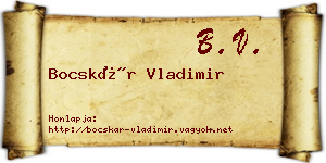 Bocskár Vladimir névjegykártya